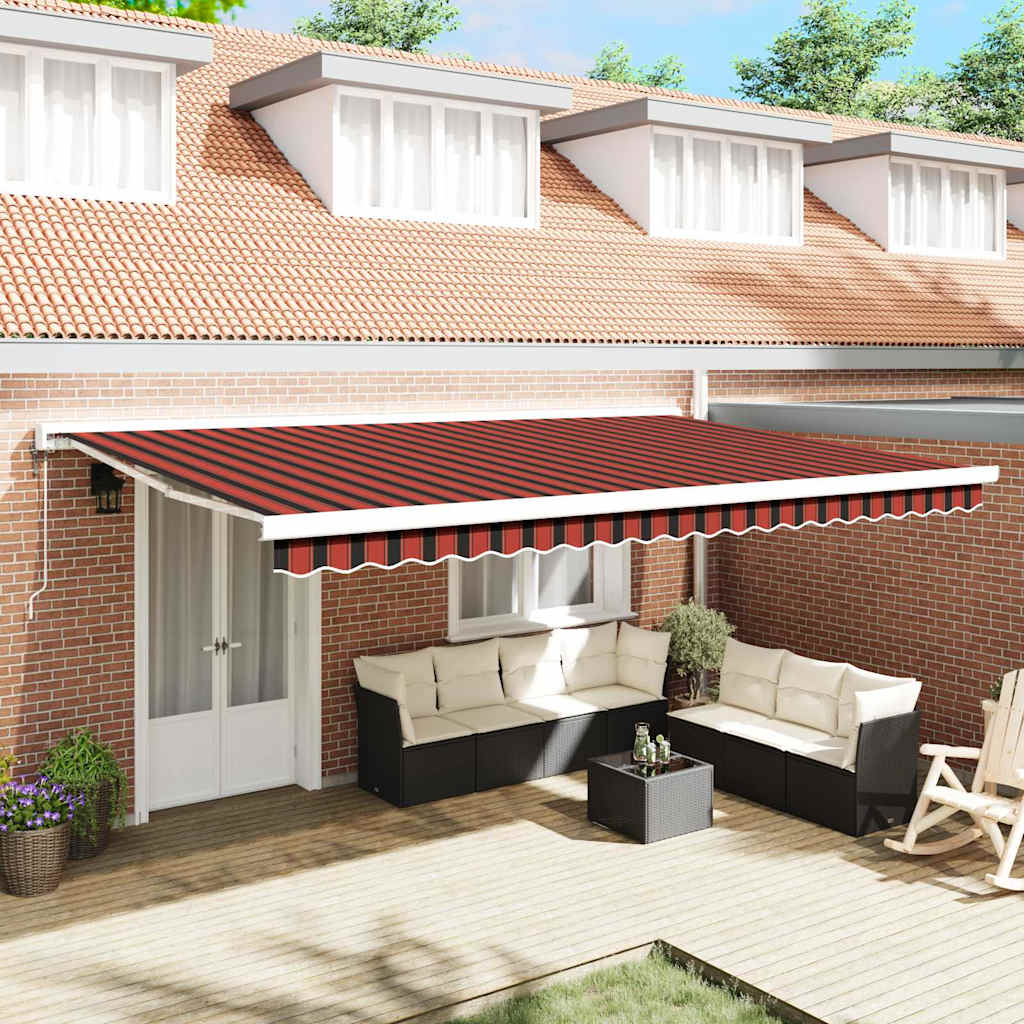 Retractable Awning Orange and Brown 500 x 300 x 165 cm