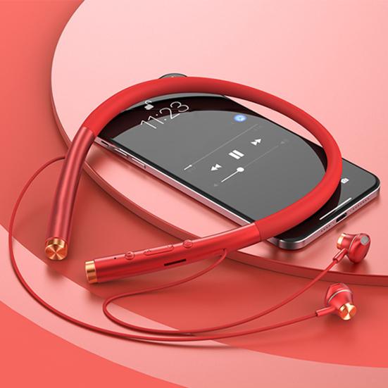 Наушники-вкладыши с шейным ободом, Bluetooth-совместимые, Звук, Водонепроницаемые, Подвесные, 5 Стерео, Беспроводная гарнитура для спорта