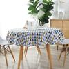 Northern Europe Style Terylene&Cotton Mixed Round Table Cloth Multicolor Triangle White Line Gray