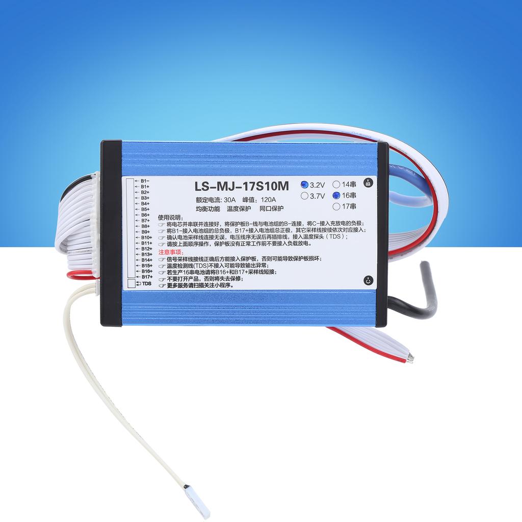 Плата литиевой батареи 3,2 В 30 А 14S‑16S с балансировкой BMS18650, множественная защита