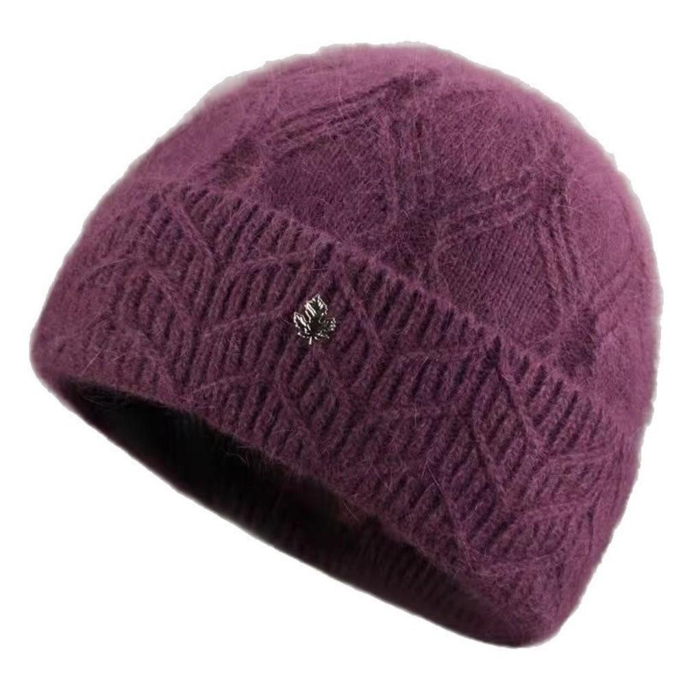 Textured Knit Pattern Winter Knit Hat Elderly Ladies Hat Grandma Cold Weather Hat