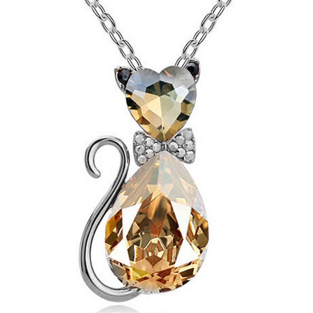 Роскошные Свадебные Женщины Cat Rhinestone Очарование Ожерелье Партии