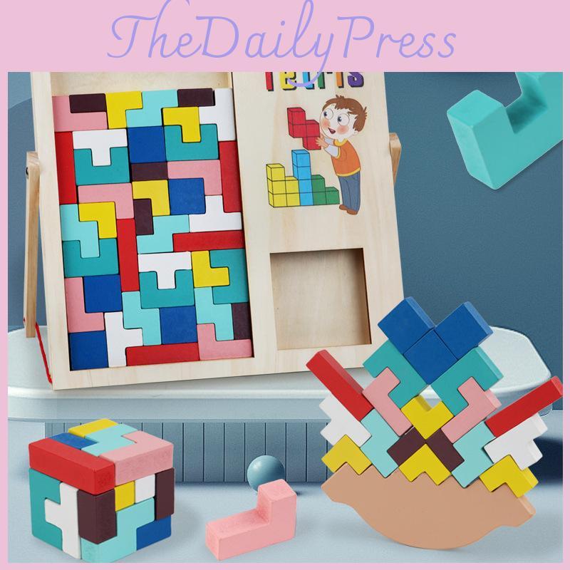 Деревянные балансирующие блоки Тетрис Развивающие когнитивные навыки детей Игра Образовательные