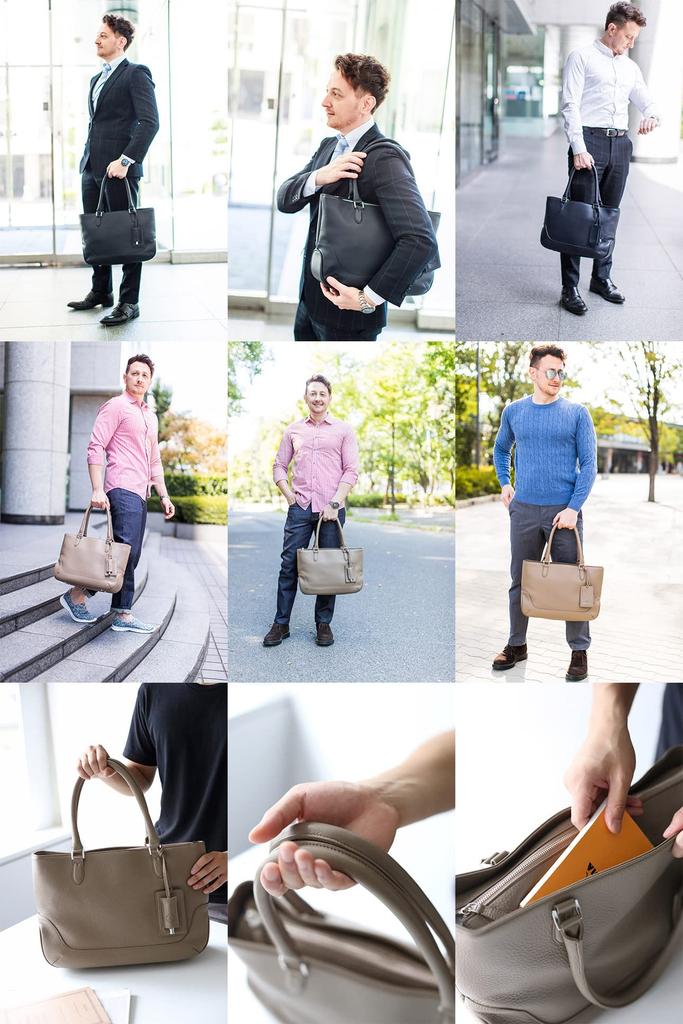 Pelle Morbida Tote Bag Genuine Leather Maiden Voyage Shrink Leather Black PMO-MB059 Men's PM-MB059-BK