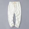 9-point Men Summer Thin Sports Straight Cylinder Pants Cotton Linen Material Casual Long Pants Men Beach Pants