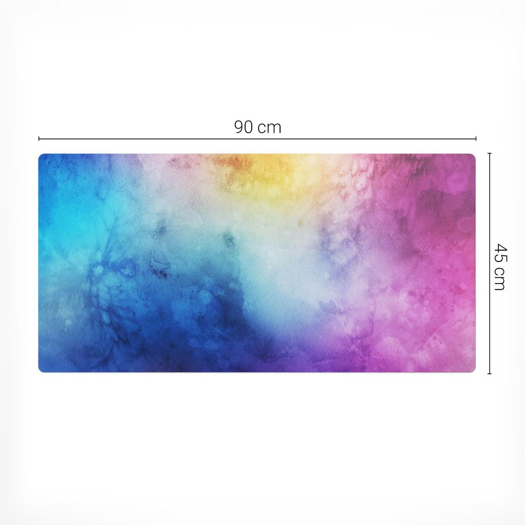 Ombre Watercolor Keyboard Desk Pad and Accessories 90x45 cm