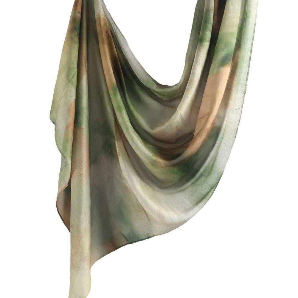 Luxury Watercolour Woven Hijab Scarf Breathable Light Weight Print Islam Scarf Cotton Modal Long Women Sunscreen Shawl Beach