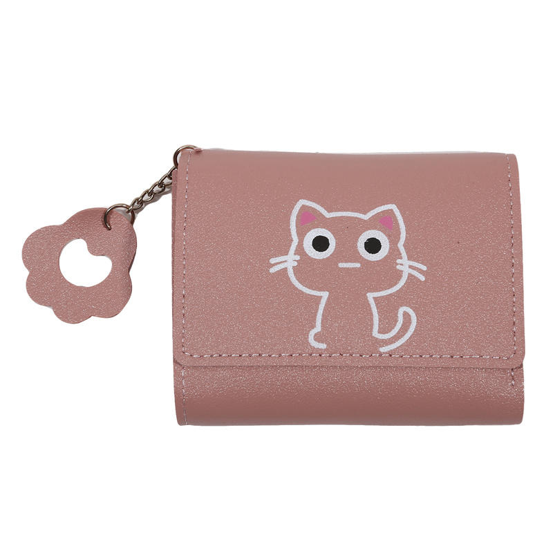 Маленький кошелек Кошка Короткий складной Персонализированные кошельки Студент Милая леди Мини Модный кошелек Kawaii Простые кошельки для девочек