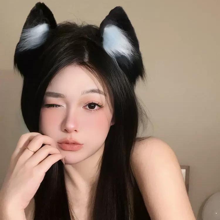Повязка на голову с кошачьими ушками, плюшевая заколка для волос с ушками зверя, симпатичная повязка на голову с ушками-заколками для кошек в стиле Лолиты