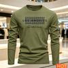 Мужская повседневная футболка с длинным рукавом Новая Осень Зима Универсальная Полиэстер Комфортная Футболка Буква свободная Для активного отдыха и спорта мужские футболки