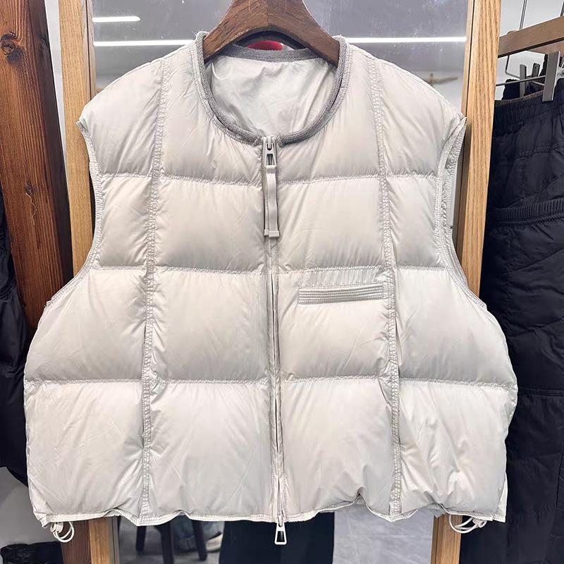 Winter puff down cotton vest women's loose leisure college style sleeveless vest warm vest