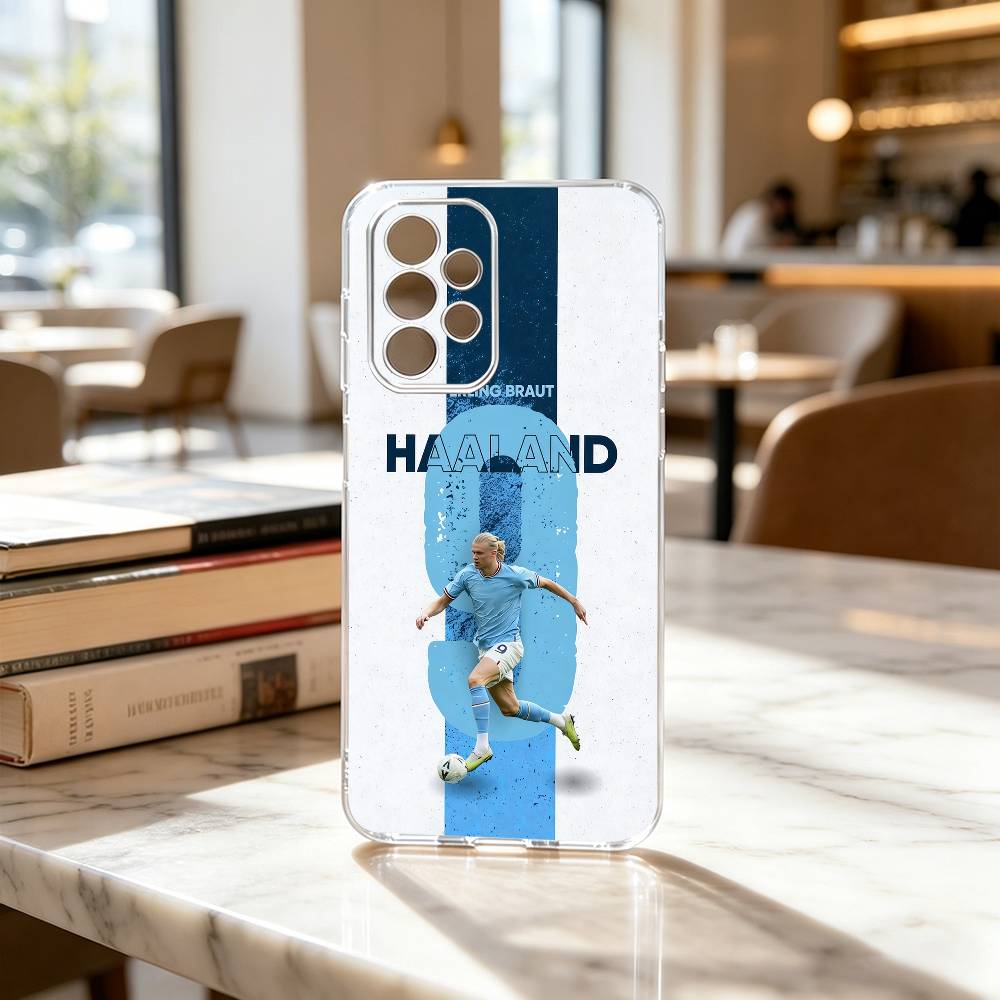 F-Football E-Erling H-Haaland Phone Case For Samsung S25,S24,S21,S22,S23,S30,Ultra,S20,Plus,Fe Transparent Cover