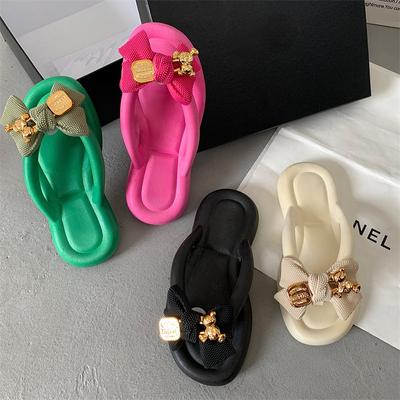 Модные женские летние тапочки, симпатичные шлепанцы с застежкой-молнией, женские туфли на платформе, модные пляжные сандалии, женские повседневные плоские шлепанцы