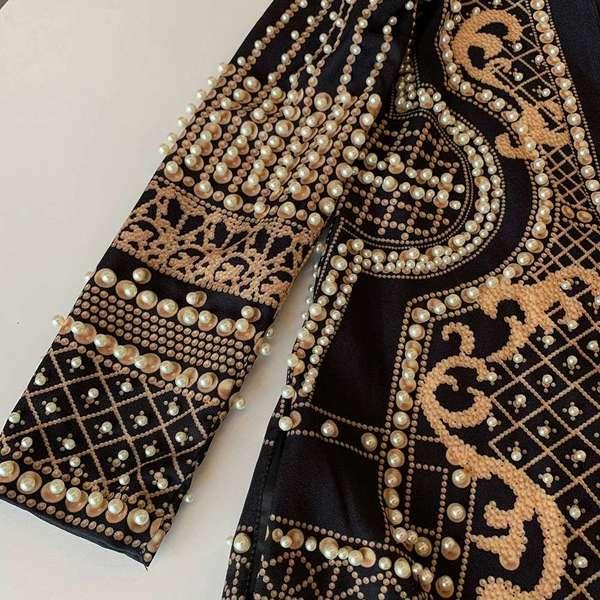 Jacket Blazer Black Floral Print Blazer Long Sleeve V-neck Blazer Ladies Elegant Slim Waist Ladies