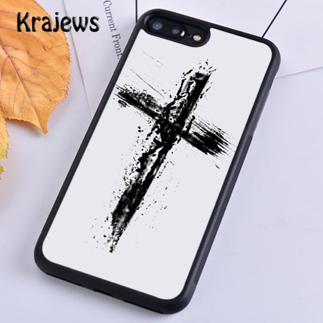 Krajews Христианский Иисус Крест Черный Пластиковый Чехол Для Телефона Для iPhone 17 Air 16 15 14 plus 11 12 13 pro max coque Fundas