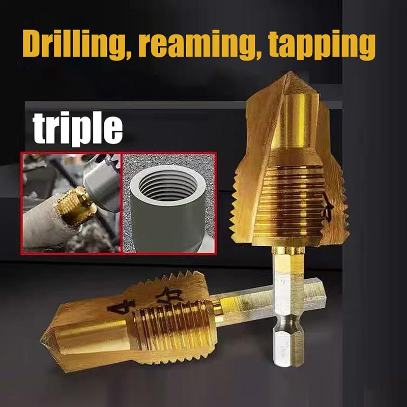 1/2 шт. 4/6-точечное сверло по полипропиленовой водопроводной трубе, шестигранная рукоятка, отверстие для проделывания отверстий, ступенчатое сверление, пробивка, без проскальзывания