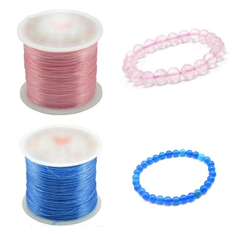 String Elastic Line Filament Transparent Elastic Beaded Elastic Thread DIY Beaded Elastic Thread Bracelet Line Flat Elastic Thread Accessories