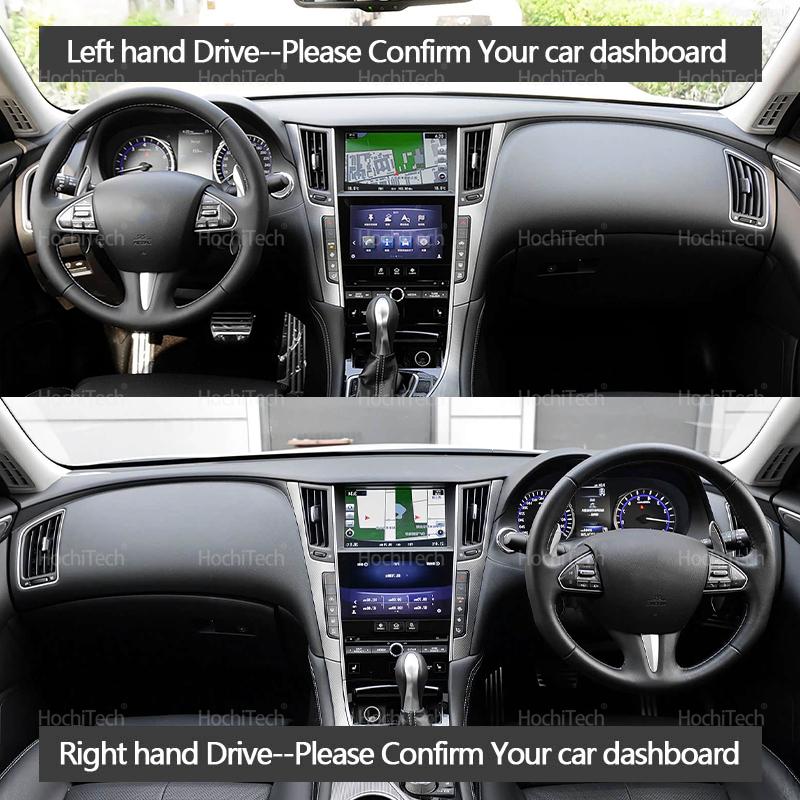 Car Dashmat Black/Brown Leather Dashboard Cover Suede Leather Dash Mat Pad Sunshade Accessories for Infiniti Q50 V37 2014-
