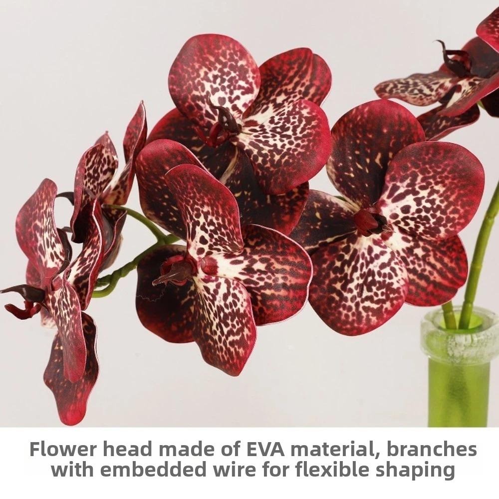 Butterfly Orchid Artificial Vanda Orchid Flower Handmade Real Touch Simulation Big Moth Orchid EVA 67cm Fake Flower Branch