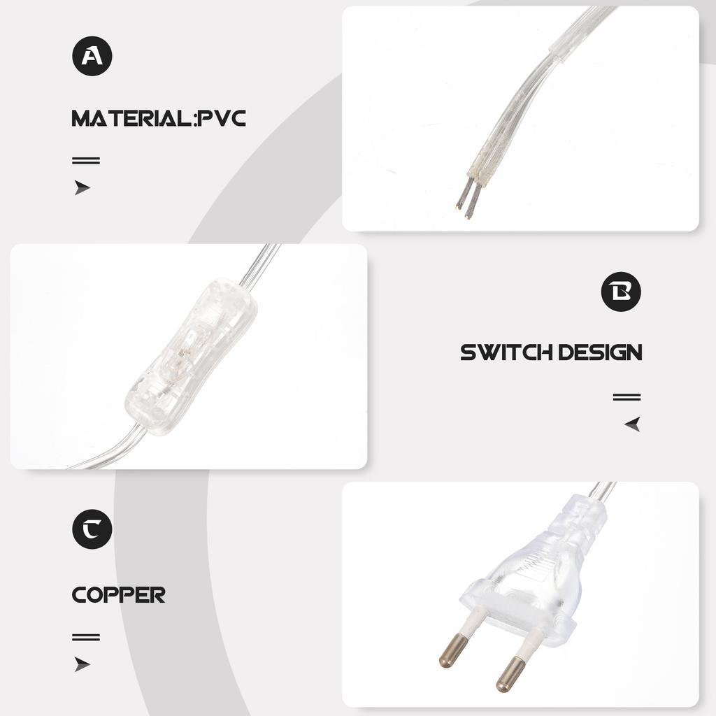 Удлинитель Вилка Замена Лампа Прозрачный Провод Прозрачный Выключатель Для Помещений Тонкий Силовой Кабель