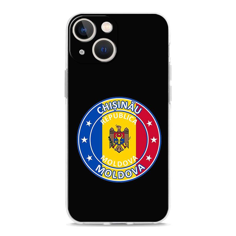 Чехол для телефона iPhone 17 Air Cases iPhone 16 15 12 13 14 Pro Max SE 7 8 Plus iPhone11 Прозрачный Мягкий Чехол Флаг Молдовы