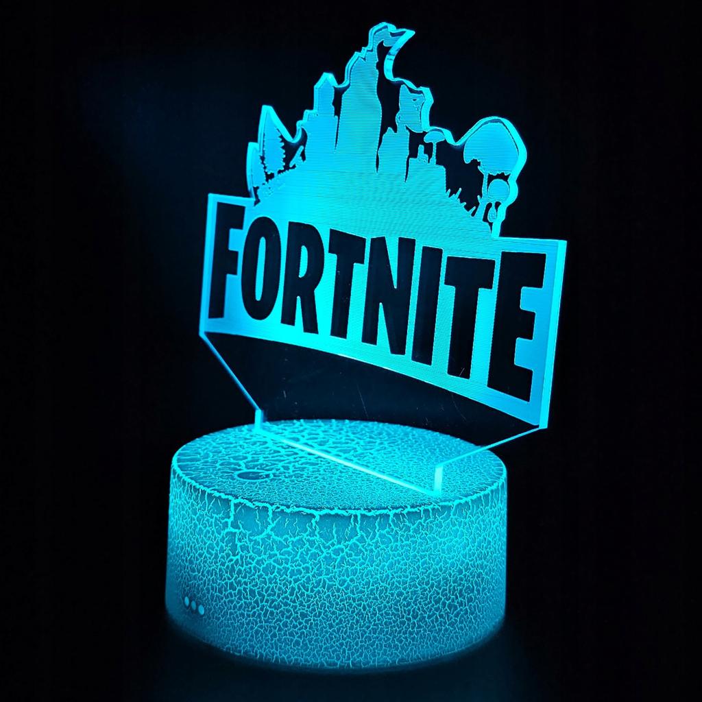 Fortnite Battle Royale Led 3D Night Light For Kids + Remote Control