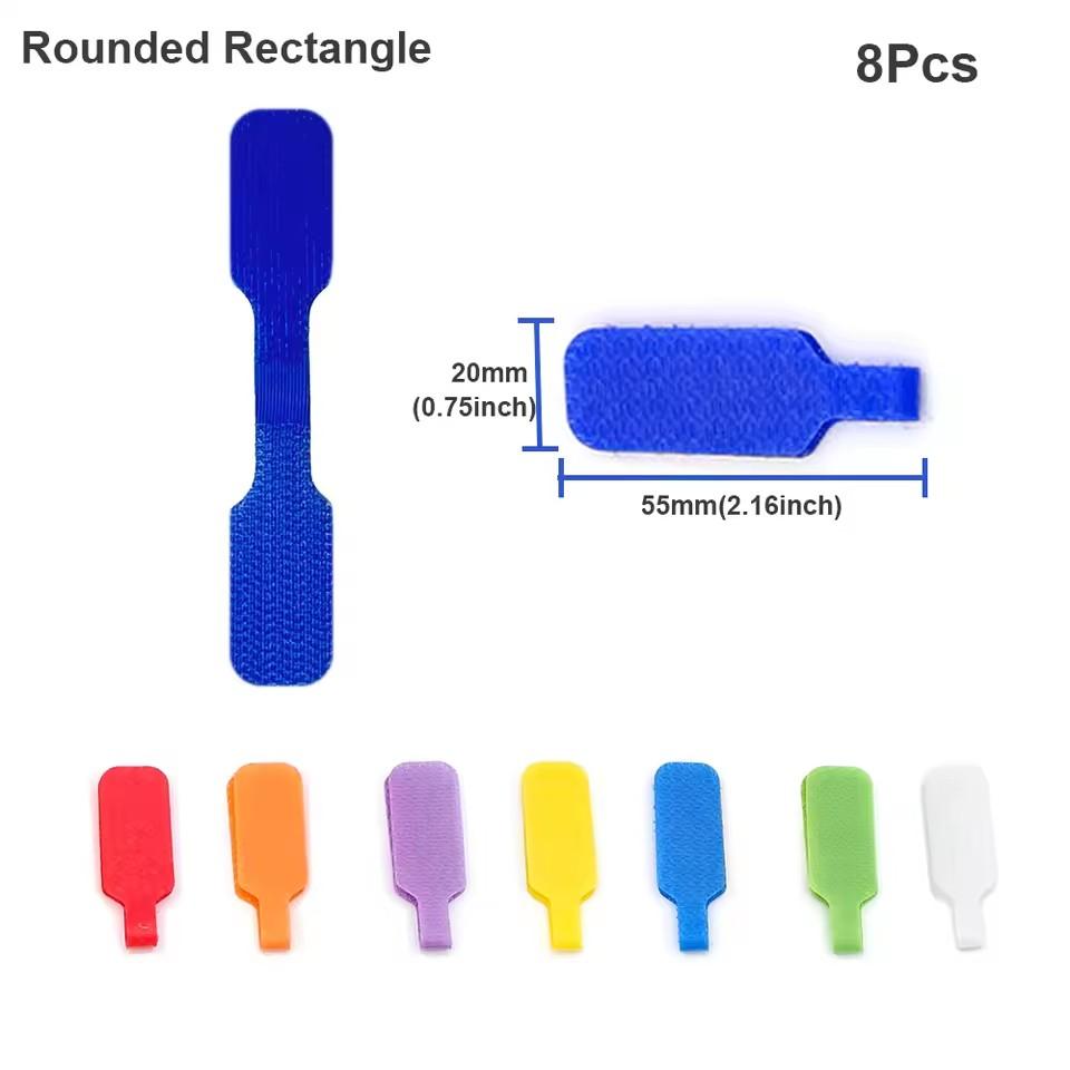 Самоклеящаяся лента для крепления Этикетка для хранения кабеля Волшебные наклейки Нейлоновая этикетка для кабеля Крючок-петля Этикетка с возможностью записи