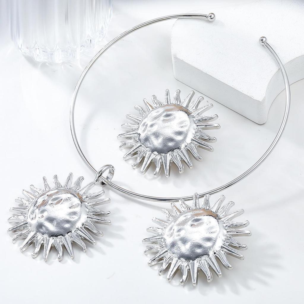 Summer Sunflower Jewelry Set: Necklace & Earrings Combo | Trendy European & American Style