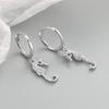 925 Sterling Silver Heart Hoop Earrings Stud Earrings Silver Women Star Butterfly Earrings for Women Jewelry Gift E357