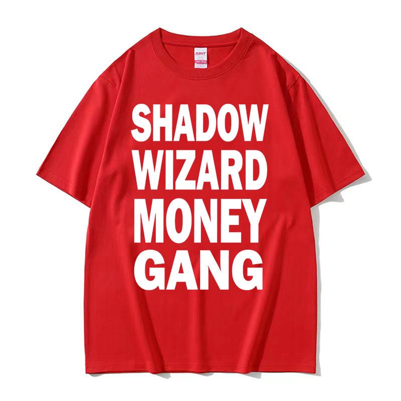 Joeyy Shadow Wizard Money Gang Футболки с принтом букв Смешная футболка с мемом Y2K Мужчины Женщины Харадзюку Хип-хоп Оверсайз Уличная футболка