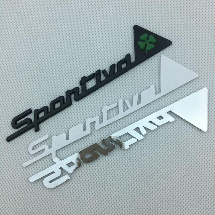 Alfa Romeo SPORTIVA Four-Leaf Clover Metal Fender Emblem Stickers