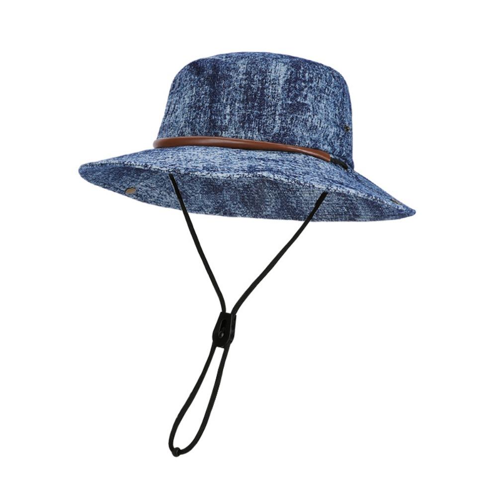 Big Eaved Bucket Hat Washed Denim Sun Cap Casual Travel Hats Four Seasons