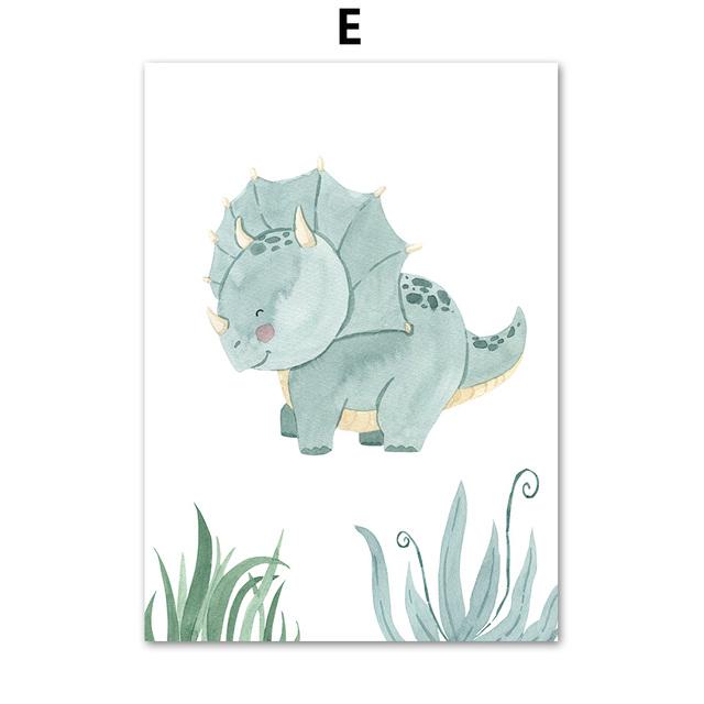 Детская скандинавская постер и принты милый динозавр яйцо дерево лист монстера настенное искусство холст картины настенные картины мальчик детская комната декор без рамки