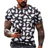 Halloween T Shirt Men's Casual Round Neck Blood Splatter Pattern Tops Horror Bloody Printed Short Sleeve Tops