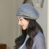 Ladies Winter Pile Hat Baggy Knitted Solid Color Elastic Retro Style Women Cap Anti-slip Warm Beret for Outdoor Activities Daily Wear
