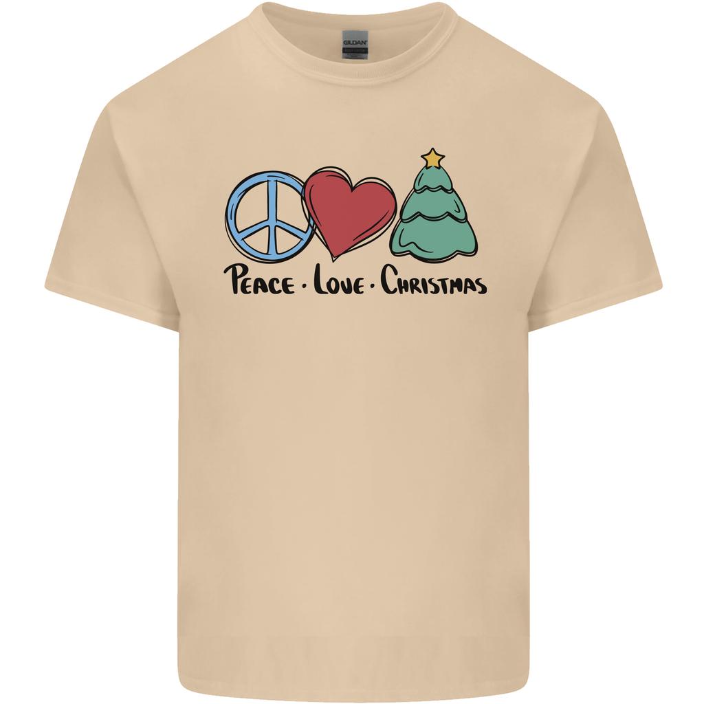 Peace Love Christmas Xmas Unisexs Light Cotton TShirt