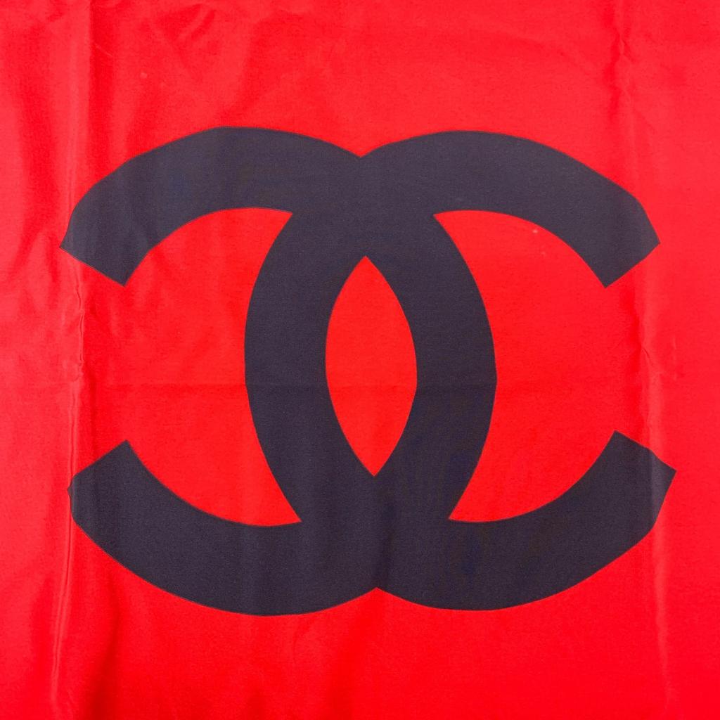 Б/у Шарф из шелка с логотипом Chanel Coco Mark, красный, оригинал 1193
