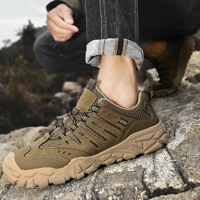 Мужская обувь для походов в стиле ретро, прочные водонепроницаемые кроссовки для треккинга, нескользящая подошва, мужская обувь для горных путешествий