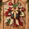 Customizable Holiday Party Favors Christmas DIY Quilted Bow Sewing Craft Kit, Pre-cut Patchwork Fabric Art for Set, Door Hanger Wall Mantel Home Decor