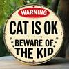 WARNING Dog is OK Beware of the Wife Funny Retro Metal Sign  Humorous Home  Gift Decor