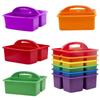 6Pcs/Set 3 Compartments Stationary Storage Basket with Handles Divided Basket Bin  For Paint Brushes