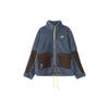 Retro Sports Stand Collar Jacket Spliced Fabric Zipper Casual Sports Jacket Men Jackets Finn-Blue FV4022-491