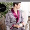 Men's Plus Size Long-Sleeve Silk-Like Summer Robe and Pajamas