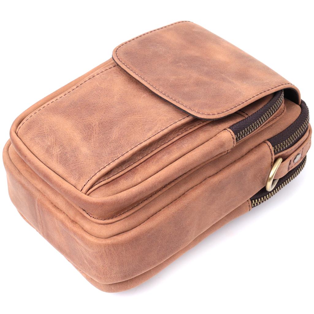 Винтажная сумка для мужчин из натуральной кожи VINTAGE Bag 22811 Коричневый