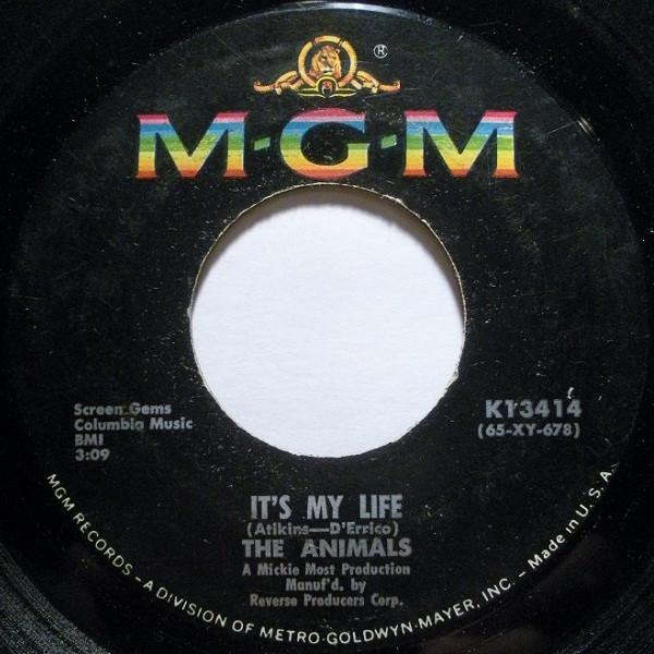 7inch Record ANIMALS - It's My Life K13414 MGM Records 1966 US Rock Used