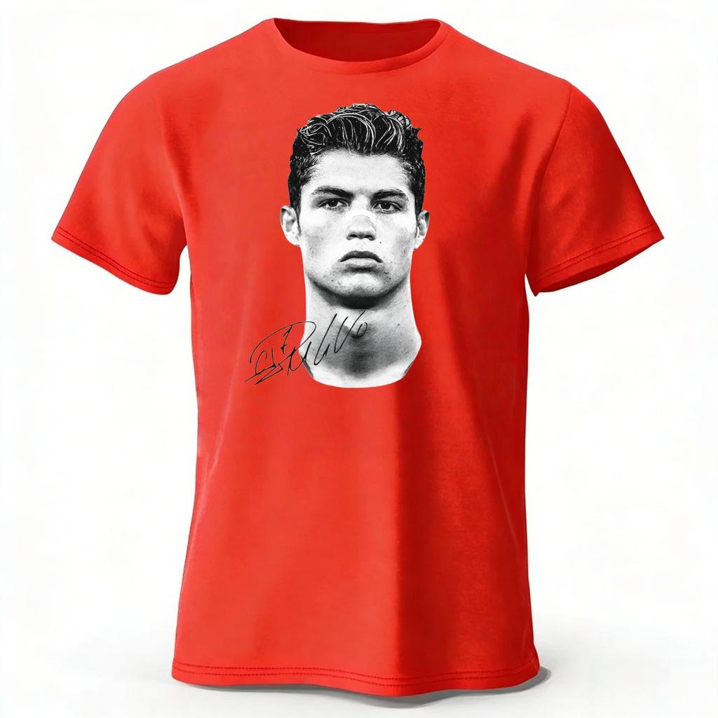 Новейшая commemorative limited edition Хлопковая летняя мужская футболка с коротким рукавом, удобная, свободная, большого размера, для бега, фитнеса, с изображением Роналду
