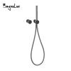 Gunmetal Knob Style Shower Faucet Set Recessed Embedded Box Bathroom Mixer Handheld Holder 1 Way Hand Shower System