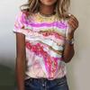 Tie-Dye Women T-Shirt Gradient 3d Printed Women's T Shirts Summer Fashion O-neck Short Sleeve Top Oversized Clothing