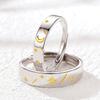 ANENJERY Couple Rings for Women Men Moon Sun Open Rings Wedding Engagement Jewelry