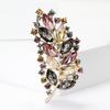 Premium Sense Retro Luxury Rhinestone Leaf Brooch Персонализированная элегантная женская универсальная брошь для корсажа